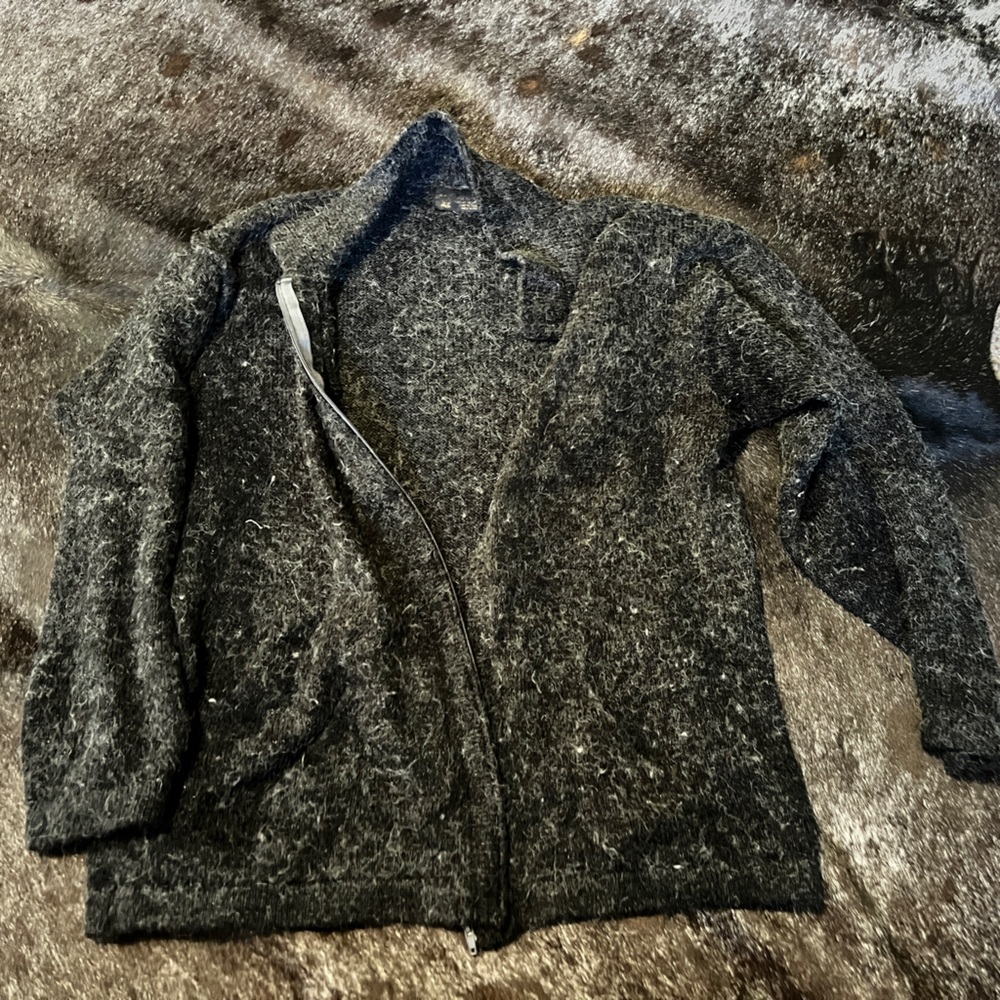 Men's Black Zip Up Sweater